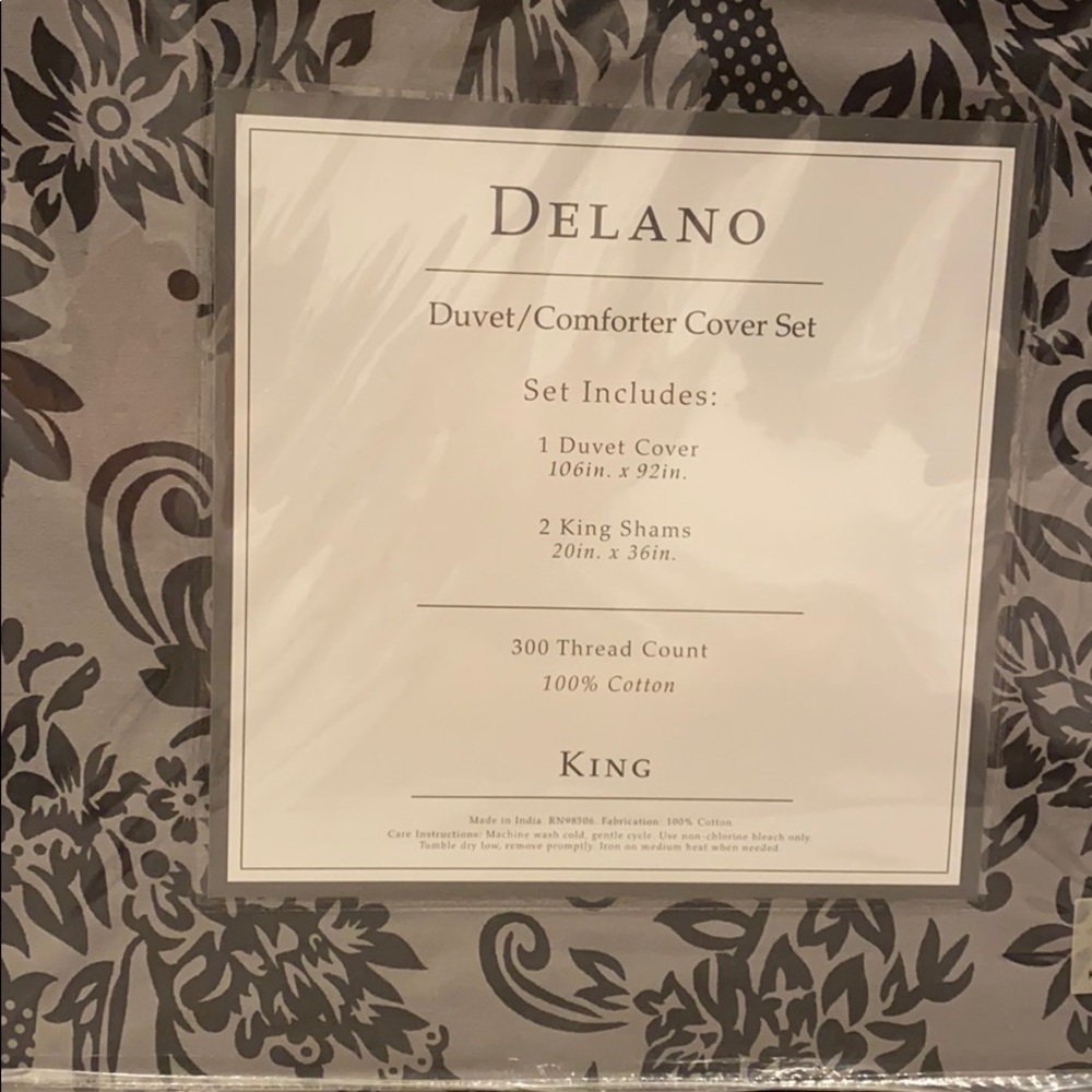 Delano Duvet/Comforter Cover Set - King size